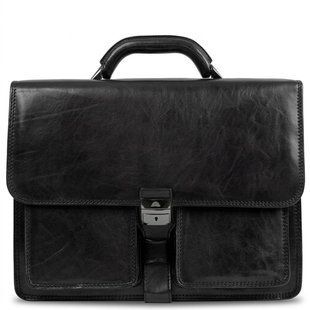 Мужской деловой портфель Tony Perotti натуральная кожа Italico 8013/42 (90379) Черный