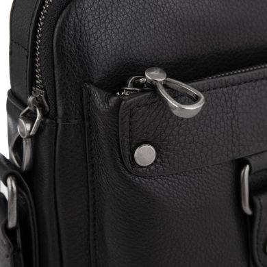 Чоловіча шкіряна сумка через плече Tiding Bag SM8-8935-4A Чорний