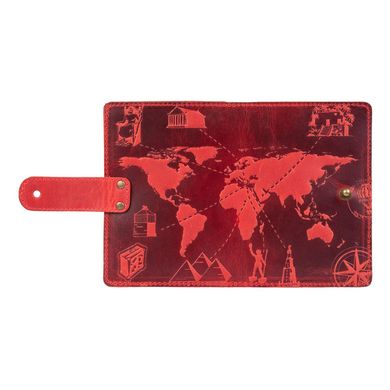 Шкіряне портмоне для паспорта / ID документів HiArt PB-02/1 Shabby Red Berry "7 wonders of the world"