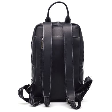 Женский черный кожаный рюкзак TARWA RA-2008-3md среднего размера Черный
