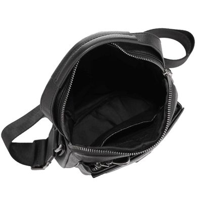 Чоловіча шкіряна сумка через плече Tiding Bag SM8-8935-4A Чорний