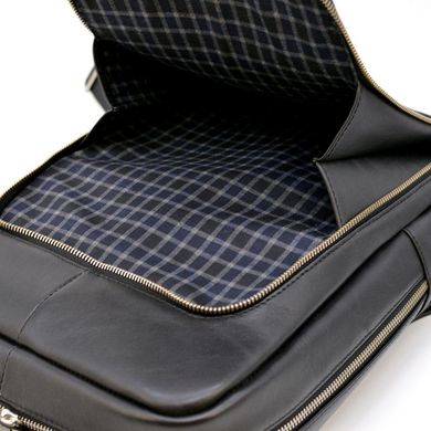 Кожаный стильный рюкзак для ноутбука TARWA TA-1239-4lx (унисекс) Черный