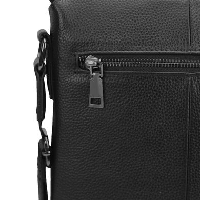 Мужская кожаная сумка через плечо черная Tiding Bag A25F-8867A Черный