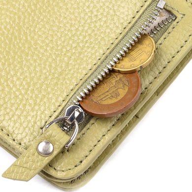 Компактний жіночий гаманець із натуральної шкіри флотар CANPELLINI 21793 Оливковий