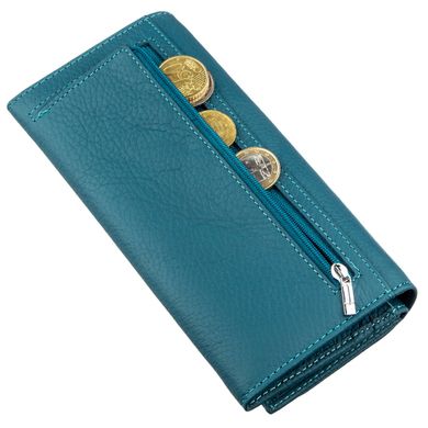 Жіночий гаманець з візитівки й монетницьою ST Leather 18953 Блакитний