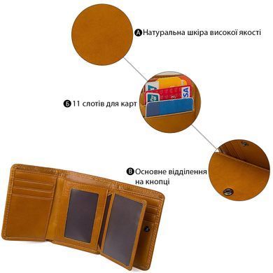 Кошелек Vintage 14597 кожаный Рыжий