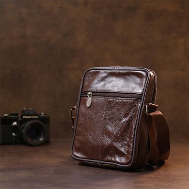 Кожаная мужская сумка через плечо Vintage sale_14999 Коричневый