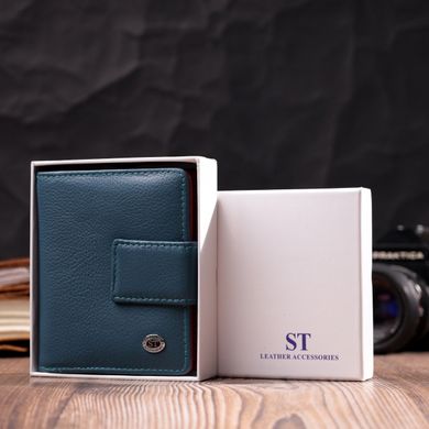 Невеликий вертикальний жіночий гаманець із натуральної шкіри ST Leather 19435 Бірюзовий