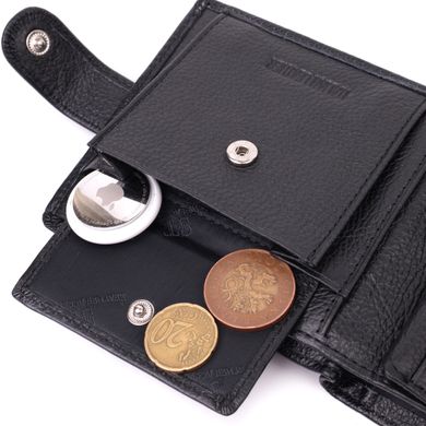 Отменный горизонтальный бумажник для мужчин из натуральной кожи ST Leather 22465 Черный