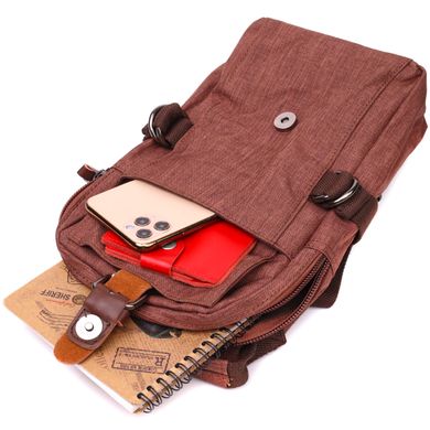 Плечева сумка для чоловіків із щільного текстилю Vintage 22186 Коричневий