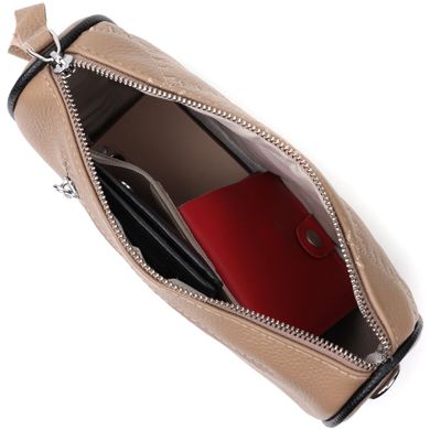 Полукруглая сумка кросс-боди для женщин из натуральной кожи Vintage 22392 Бежевая