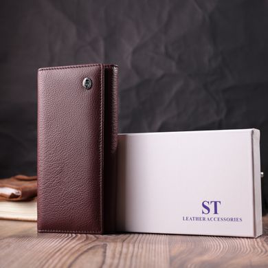 Жіночий гаманець горизонтального формату з натуральної шкіри ST Leather 22515 Бордовий
