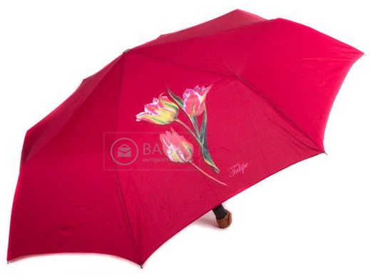 Яскраво-рожева парасолька для жінок з квіткою, напівавтомат AIRTON Z3651-6, Рожевий