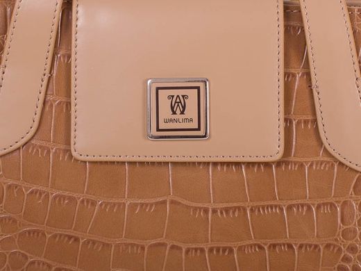 Жіноча шкіряна сумка WANLIMA (ВАНЛІМА) W12029480014-coffee Бежевий