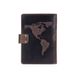 Шкіряне портмоне для паспорта / ID документів HiArt PB-02/1 Shabby Gavana Brown "World Map"