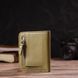 Компактний жіночий гаманець із натуральної шкіри флотар CANPELLINI 21793 Оливковий