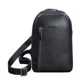 Натуральний шкіряний чоловічий рюкзак (сумка-слінг) на одне плече Chest Bag синій Blanknote BN-BAG-42-navy-blue