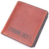 Мужской кошелек из винтажной кожи с монетницей Слава ЗСУ GRANDE PELLE 16756 Светло-коричневый фото