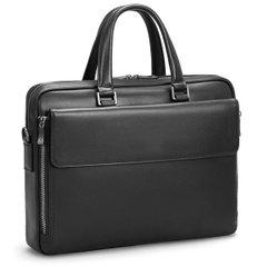 Классическая мужская черная кожаная сумка Tiding Bag SM8-21007-1A Черный
