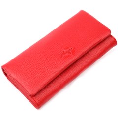 Цікавий місткий жіночий гаманець з натуральної шкіри KARYA 21178 Червоний