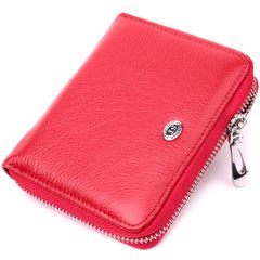 Яркое портмоне для женщин на молнии из натуральной кожи ST Leather 19486 Красный