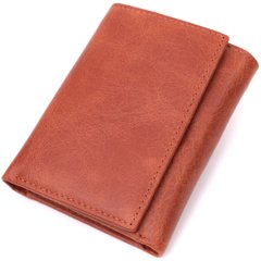 Стильний жіночий гаманець у три складання з натуральної шкіри Vintage sale_15068 Світло-коричневий