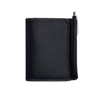 Натуральное кожаное портмоне 2.0 темно-синее краст Blanknote BN-PM-2-navy-blue