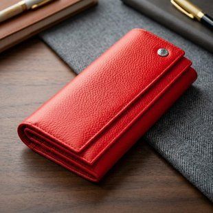 Яркий женский кошелек на кнопке ST Leather 18954 Красный