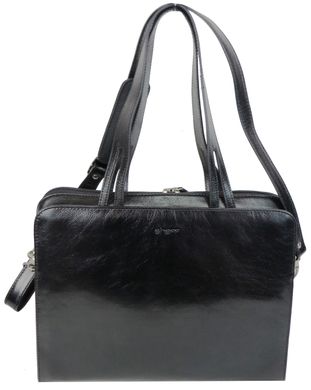 Женская деловая сумка, портфель из натуральной кожи Sheff черная