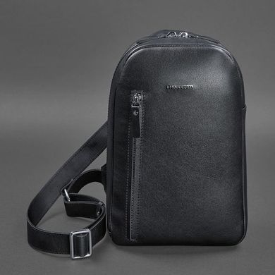 Натуральний шкіряний чоловічий рюкзак (сумка-слінг) на одне плече Chest Bag синій Blanknote BN-BAG-42-navy-blue