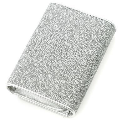 Кошелек вертикальный женский STINGRAY LEATHER 18636 из натуральной кожи морского ската Серебристый