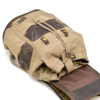 Вместительный рюкзак из парусины и кожи RSc-0010-4lx от бренда TARWA Коричневый
