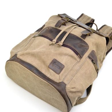 Місткий рюкзак з парусини і шкіри RSc-0010-4lx від бренду TARWA Коричневий