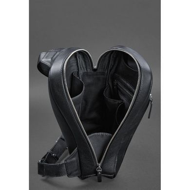 Натуральний шкіряний чоловічий рюкзак (сумка-слінг) на одне плече Chest Bag синій Blanknote BN-BAG-42-navy-blue
