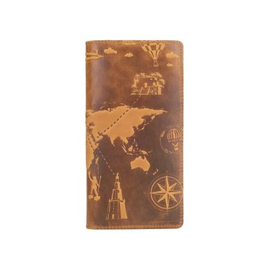 Гаманець з матовою натуральної шкіри світло жовтого кольору на 14 карт, колекція "7 wonders of the world"