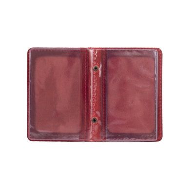 Шкіряна дизайнерська обкладинка-органайзер для ID паспорта та інших документів червоного кольору, колекція "Let's Go Travel"