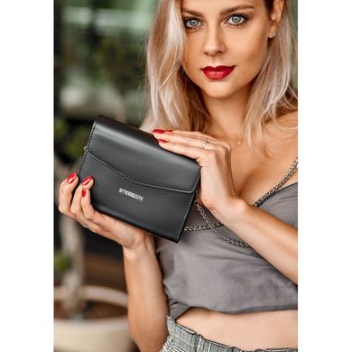 Жіноча шкіряна сумка поясна / кроссбоді Mini чорна Blanknote BN-BAG-38-2-g