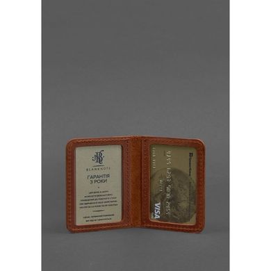 Натуральна шкіряна обкладинка для ID-паспорта та прав водія 4.0 світло-коричнева Blanknote BN-KK-4-k-kr