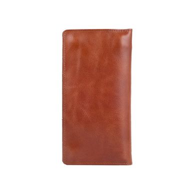 Эргономический бумажник с глянцевой кожи янтарного цвета на 14 карт с авторским художественным тиснением "Mehendi Classic"