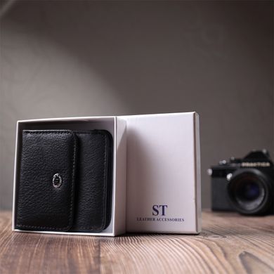 Жіночий шкіряний гаманець для карток купюр та монет ST Leather 22690 Чорний