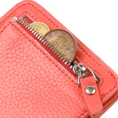 Маленький жіночий гаманець із натуральної шкіри флотар CANPELLINI 21794 Кораловий