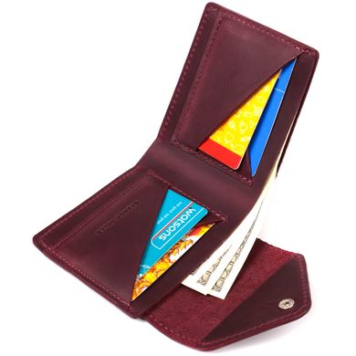 Модний жіночий гаманець із матової натуральної шкіри GRANDE PELLE 16805 Бордовий