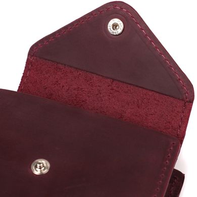 Модный женский кошелек с монетницей из матовой натуральной кожи GRANDE PELLE 16805 Бордовый