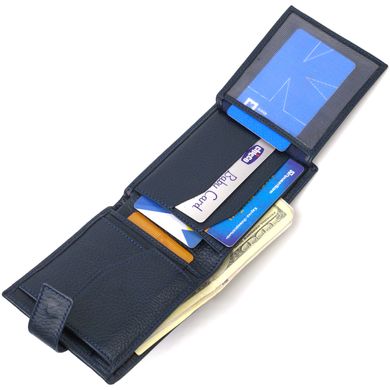 Привабливий горизонтальний гаманець для чоловіків із натуральної шкіри флотар CANPELLINI 21894 Синій