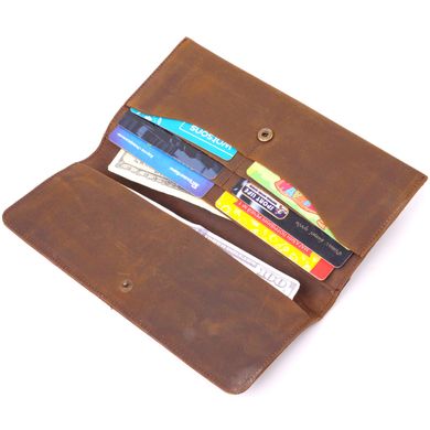 Тонкий чоловічий гаманець з натуральної вінтажної шкіри 21296 Vintage Коричневий