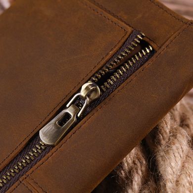 Тонкий чоловічий гаманець з натуральної вінтажної шкіри 21296 Vintage Коричневий