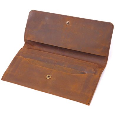 Тонкий мужской бумажник из натуральной винтажной кожи 21296 Vintage Коричневый