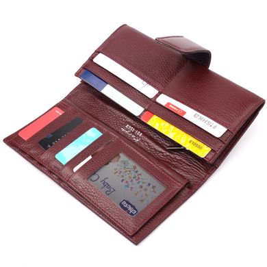 Зручний жіночий гаманець із натуральної шкіри KARYA 21028 Бордовий