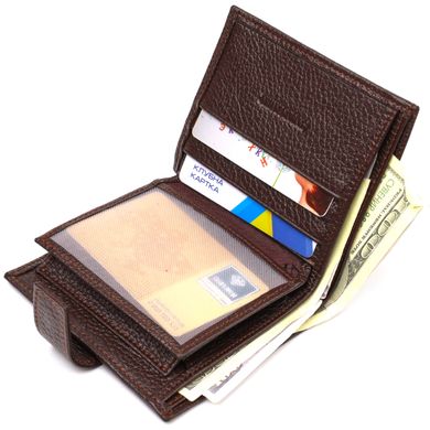 Универсальный мужской бумажник из натуральной зернистой кожи CANPELLINI 21744 Коричневый