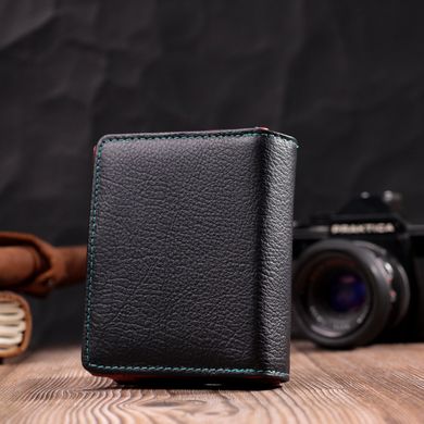 Вертикальний невеликий жіночий гаманець із натуральної шкіри ST Leather 19436 Чорний